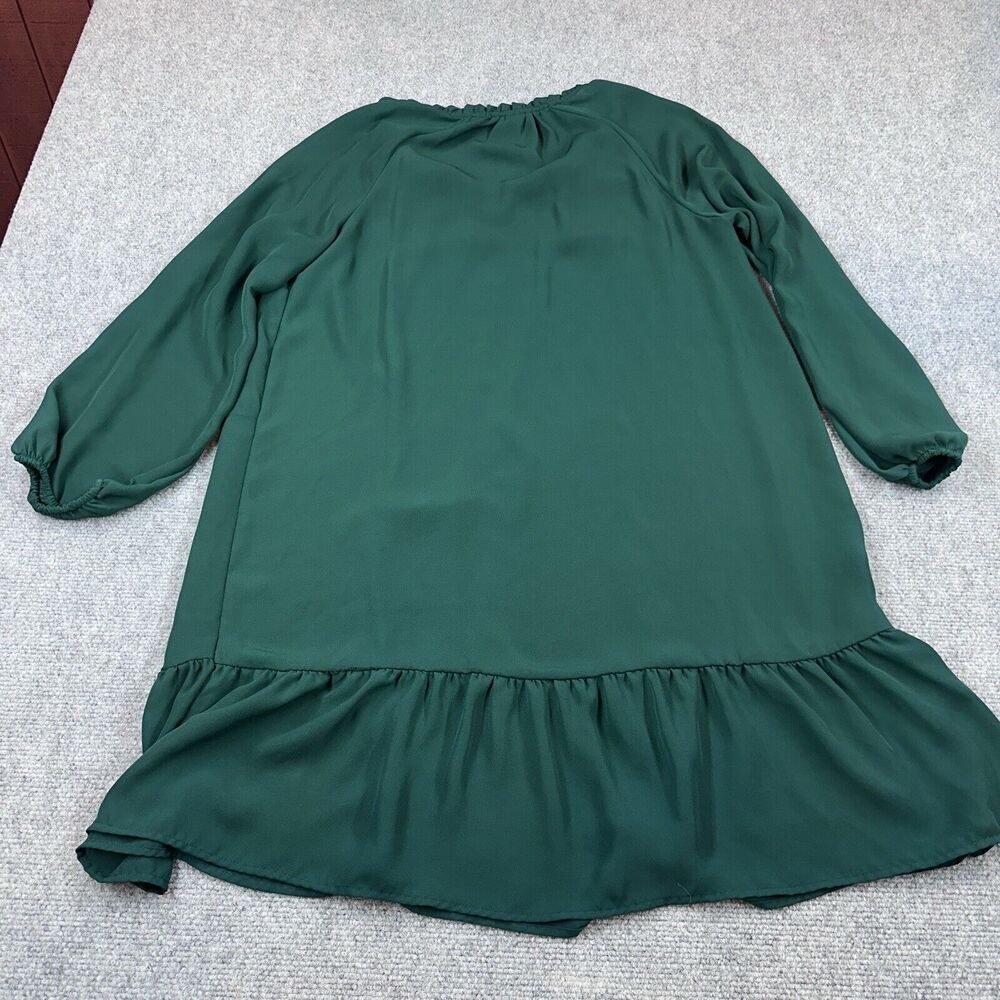 OLD NAVY EMERALD GREEN SMOCKED SLEEVE DRESS Size medium Lightweight - Picture 11 of 11